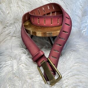 Free People Pink Belt with Brass Buckle